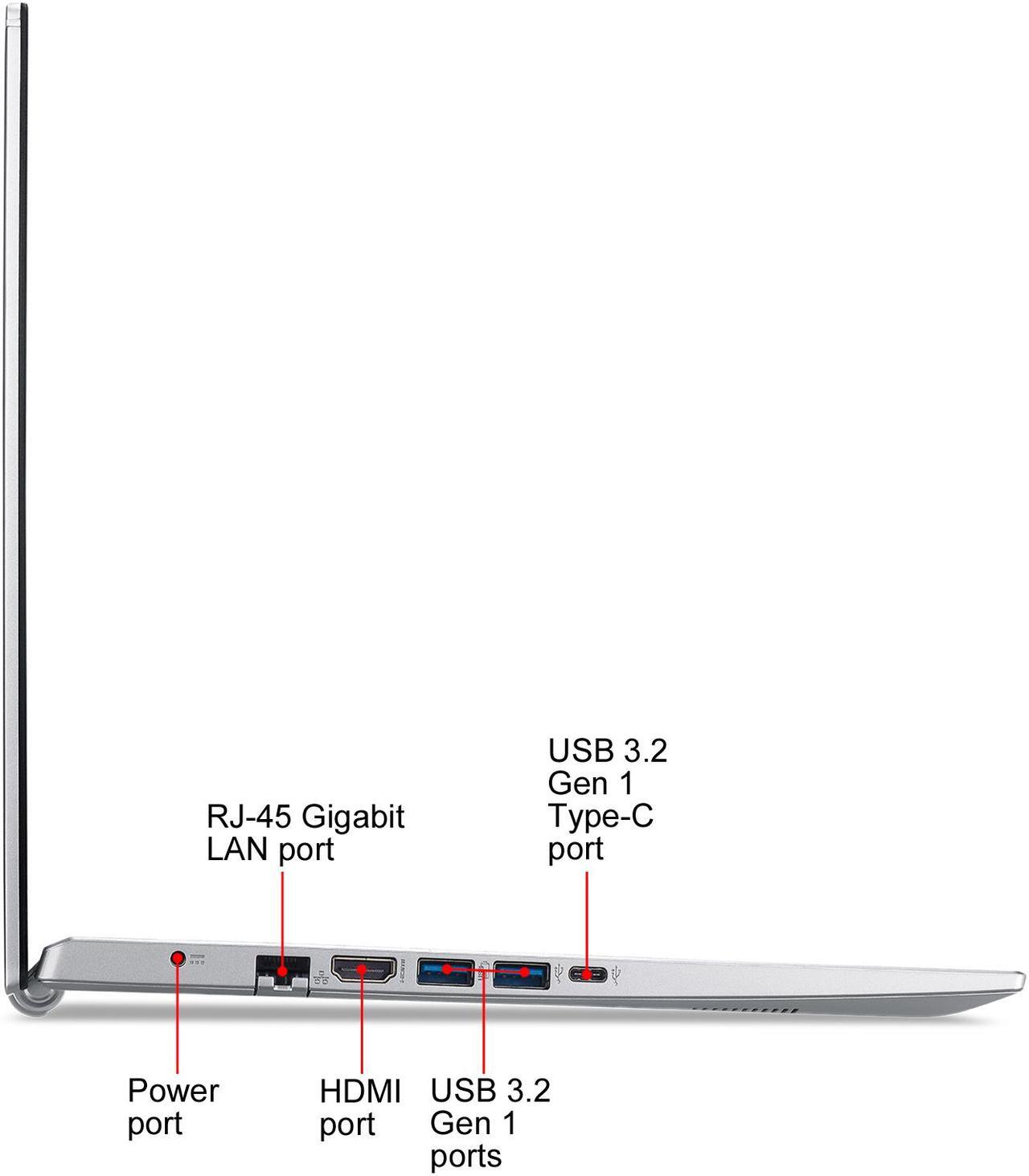 Alt view image 9 of 10 - Acer Laptop Aspire 5 Thin and Light Laptop A515-56-56DJ Intel Core i5 11th Gen 1135G7 (2.40 GHz) 8 GB Memory 512 GB NVMe SSD Intel Iris Xe Graphics 15.6" Windows 10 Home 64-bit