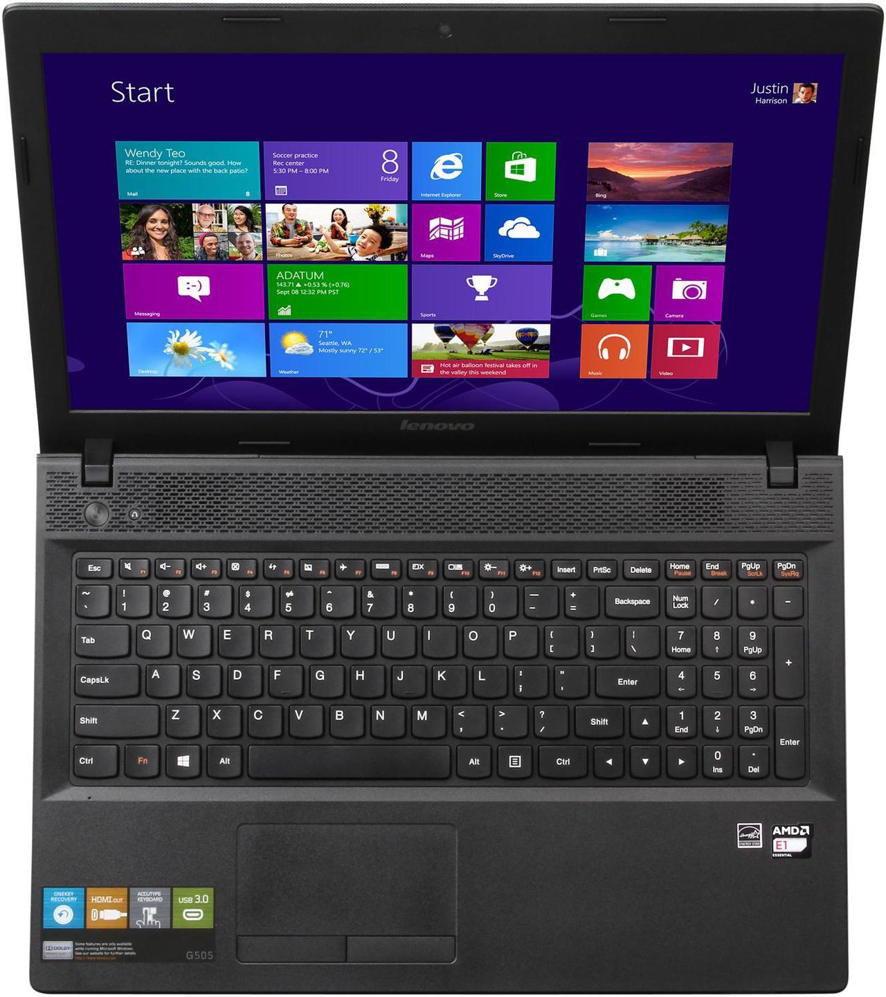Alt view image 6 of 8 - Lenovo Laptop AMD E1-2100 4GB Memory 500GB HDD AMD Radeon HD 8210 15.6" Windows 8.1 G505 (59417570)