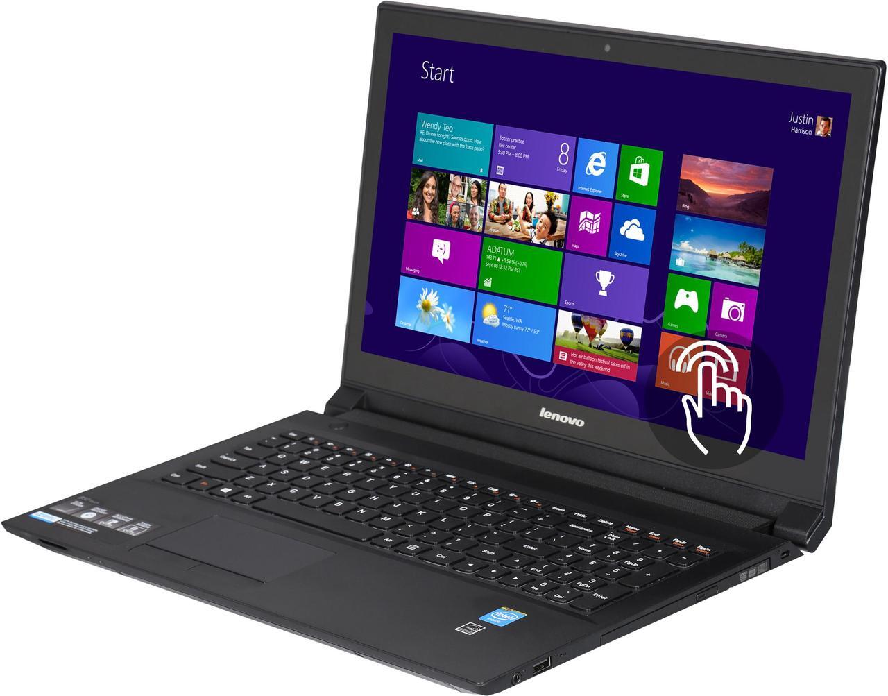 Main image of Lenovo Laptop Intel Celeron N2840 4GB Memory 500GB HDD Intel HD Graphics 15.6" Touch Screen Windows 8.1 64-Bit B5030