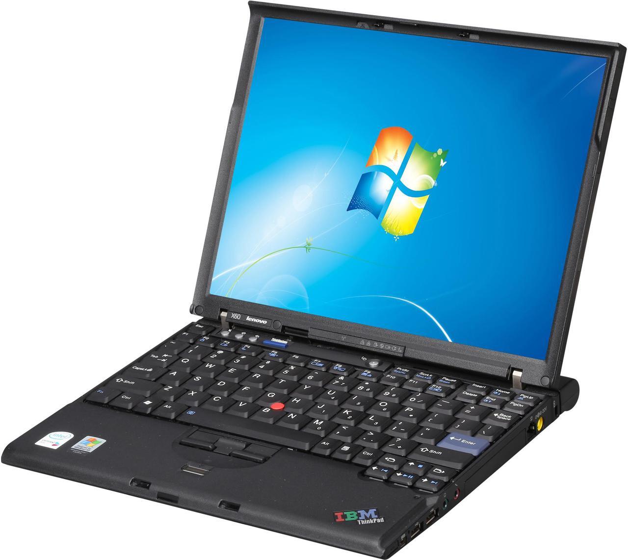 Main image of Lenovo ThinkPad X60 12.1" Black Laptop - Intel Core Duo T2400 1.83GHz 2GB SODIMM DDR2 SATA 2.5" 80GB Windows 7 Home Premium 32-Bit