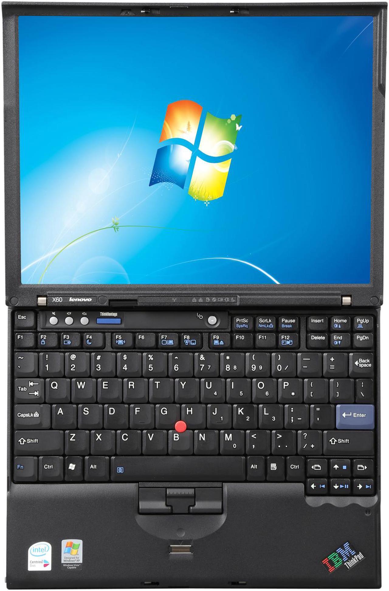 Alt view image 6 of 8 - Lenovo ThinkPad X60 12.1" Black Laptop - Intel Core Duo T2400 1.83GHz 2GB SODIMM DDR2 SATA 2.5" 80GB Windows 7 Home Premium 32-Bit