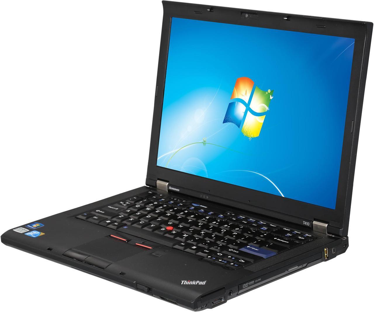 Lenovo Thinkpad T410 14” Notebook with Intel Core i5-520M 2.40Ghz (2.933Ghz Turbo), 4GB DDR3 RAM, 160GB HDD, DVDRW, Webcam, Windows 7 Home 64 Bit