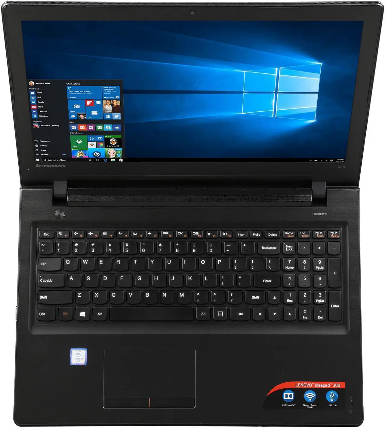 Alt view image 6 of 8 - Lenovo Laptop IdeaPad 300 Intel Core i7-6500U 8GB Memory 1TB HDD Intel HD Graphics 520 15.6" Non-Touch Screen Windows 10 Home 80Q70020US