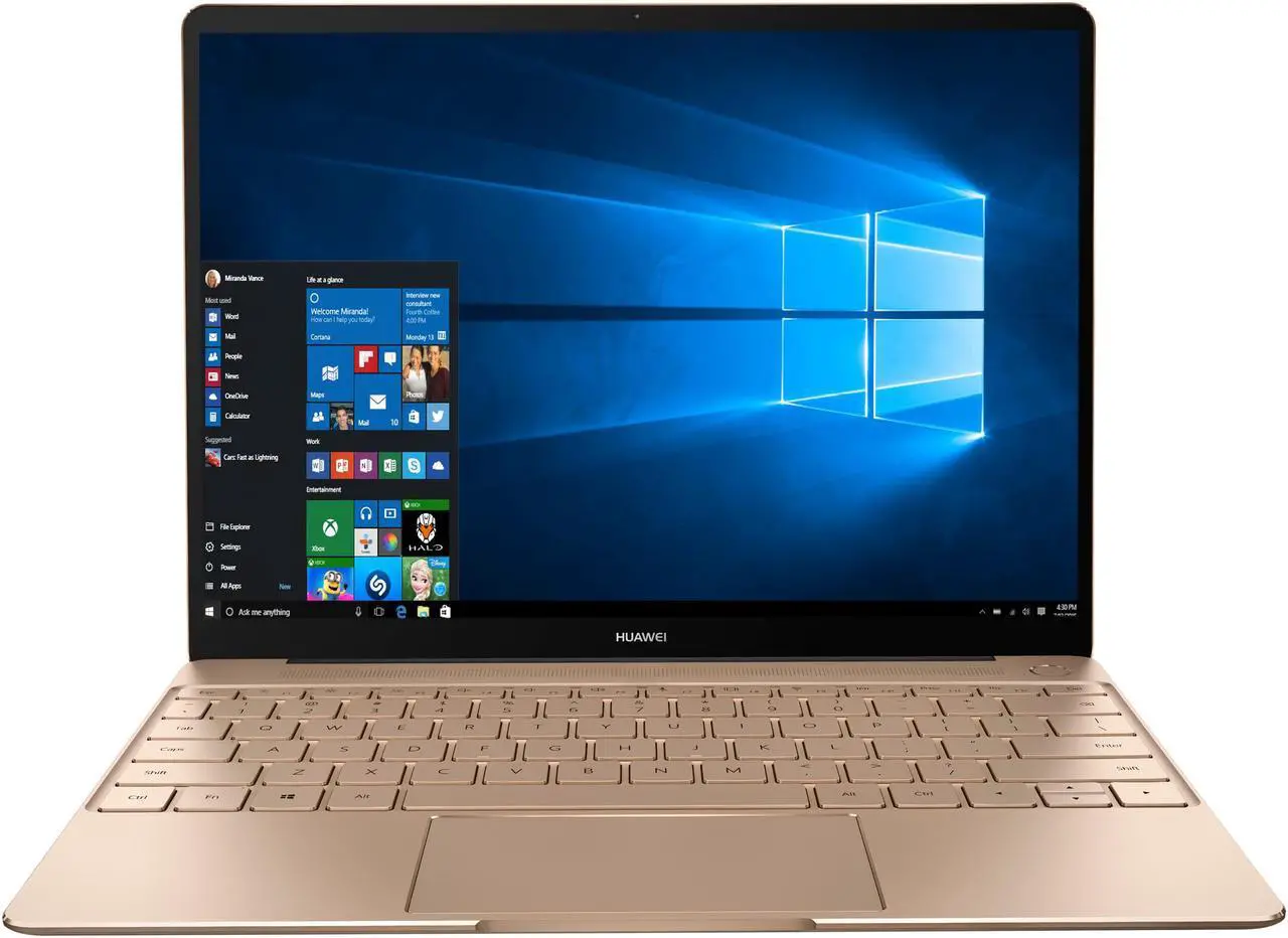Alt view image 2 of 15 - Huawei Laptop MateBook X Signature Edition Watt-W19A Intel Core i7 7th Gen 7500U (2.70 GHz) 8 GB LPDDR3 Memory 512 GB SSD Intel HD Graphics 620 13.0" Windows 10 Home 64-Bit (US Warranty)