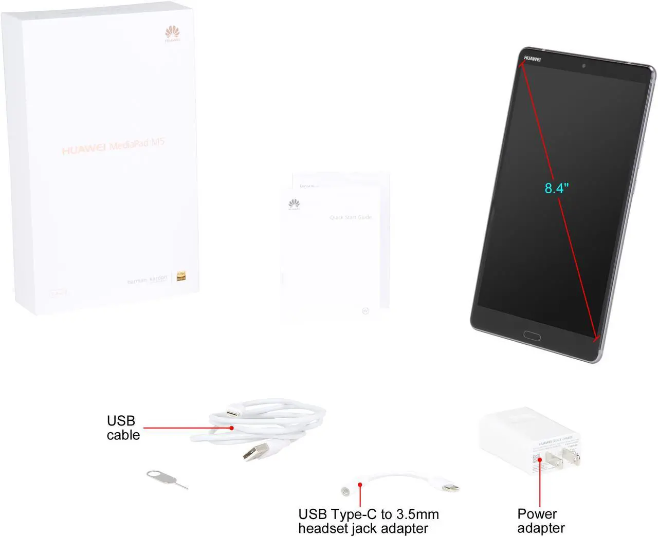 Alt view image 13 of 13 - Huawei MediaPad M5 HiSilicon Kirin 960 4 GB Memory 64 GB Flash Storage 8.4" 2560 x 1600 Android 8.0 (Oreo) Tablet - Space Gray. Schubert-W09B 53010BJP
