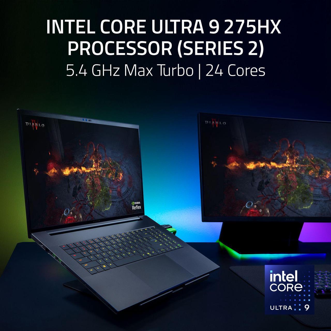 Alt view image 6 of 10 - Razer Blade 18 - 18" GeForce RTX 5090 Laptop GPU - Intel Core Ultra 9 275HX  - 32GB Memory - 2TB SSD M.2 NVMe PCIe 4.0 SSD - Windows 11 Home - Gaming Laptop - 240 Hz (RZ09-05299ER4-R3U1 )