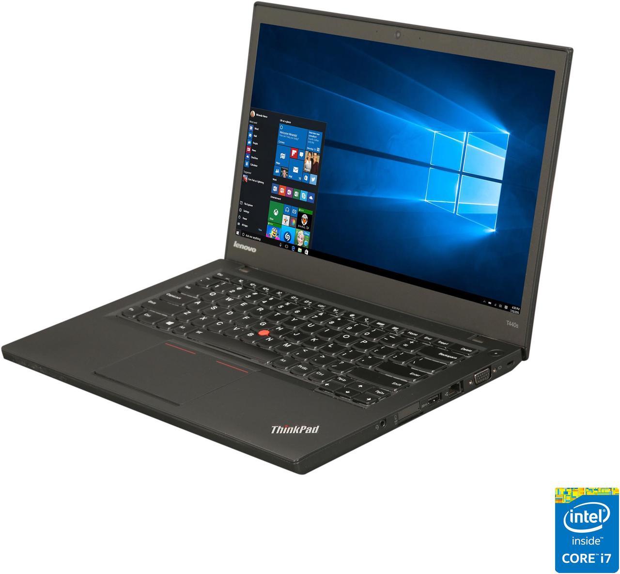 Lenovo Laptop Intel Core i7-4600U 12GB Memory 240 GB SSD Intel HD Graphics 4400 14.0" Windows 10 Pro 64-Bit T440S