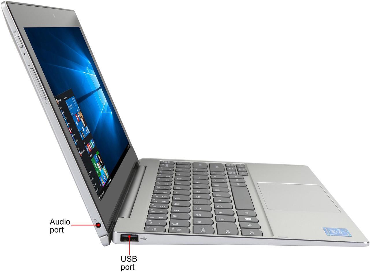 Alt view image 6 of 20 - Lenovo Miix Intel Atom x5-Z8350 2GB Memory 64 GB eMMC SSD Intel HD Graphics 400 10.1" Touch Screen 1280 x 800 Detachable 2-in-1 Laptop Windows 10 Home 320 (80XF000DUS)