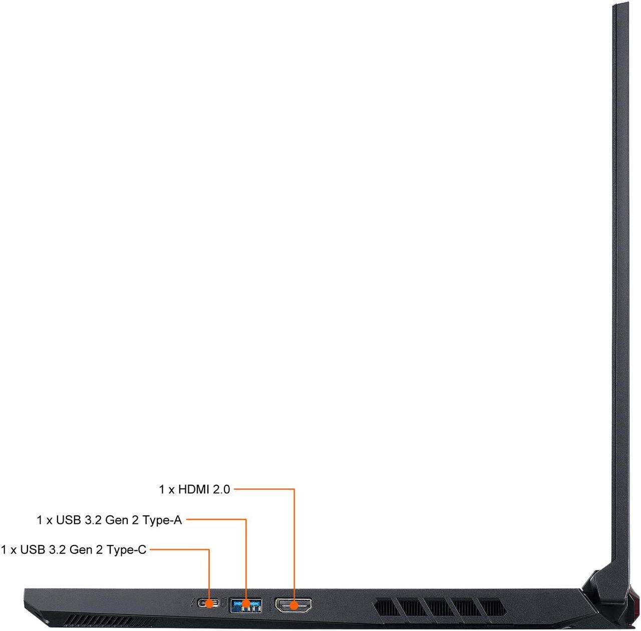 Alt view image 4 of 9 - Acer Nitro 5 - 15.6" GeForce RTX 3050 Laptop GPU - Intel Core i5-11400H  - 16GB Memory - 512 GB NVMe SSD - Windows 11 Home 64-bit - Gaming Laptop - 144 Hz IPS (AN515-57-59F7 )