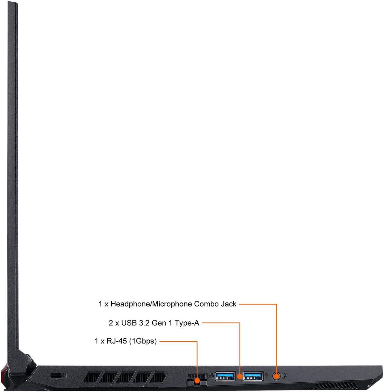 Alt view image 6 of 9 - Acer Nitro 5 - 15.6" GeForce RTX 3050 Laptop GPU - Intel Core i5-11400H  - 16GB Memory - 512 GB NVMe SSD - Windows 11 Home 64-bit - Gaming Laptop - 144 Hz IPS (AN515-57-59F7 )