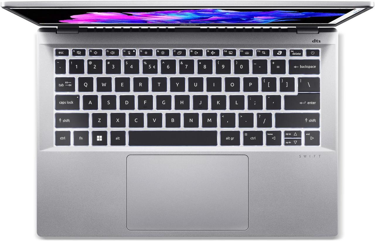 Alt view image 5 of 11 - Acer Swift Go 14 Intel Evo AI Ultra 7-155H Laptop 14" WUXGA (1920 x 1200) Multi-Touch 100% sRGB Display, Intel ARC Graphics 16GB LPDDR5X, 1TB PCIe Gen 4 SSD SFG14-72T-71Q