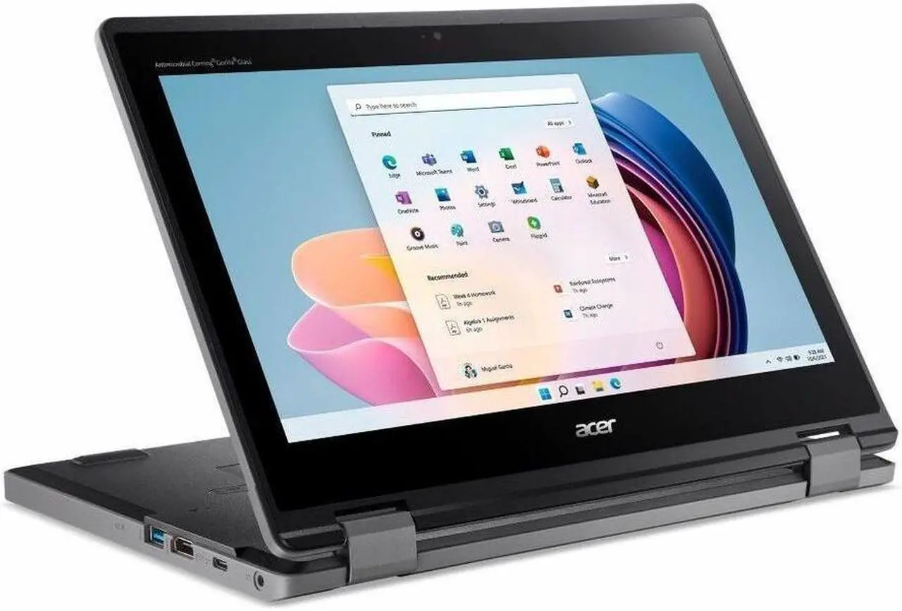 Acer TravelMate Spin B3 Convertibile 11.6 - Notebook 2-in-1 Touchscreen, Intel N100, 8GB RAM, SSD 128GB