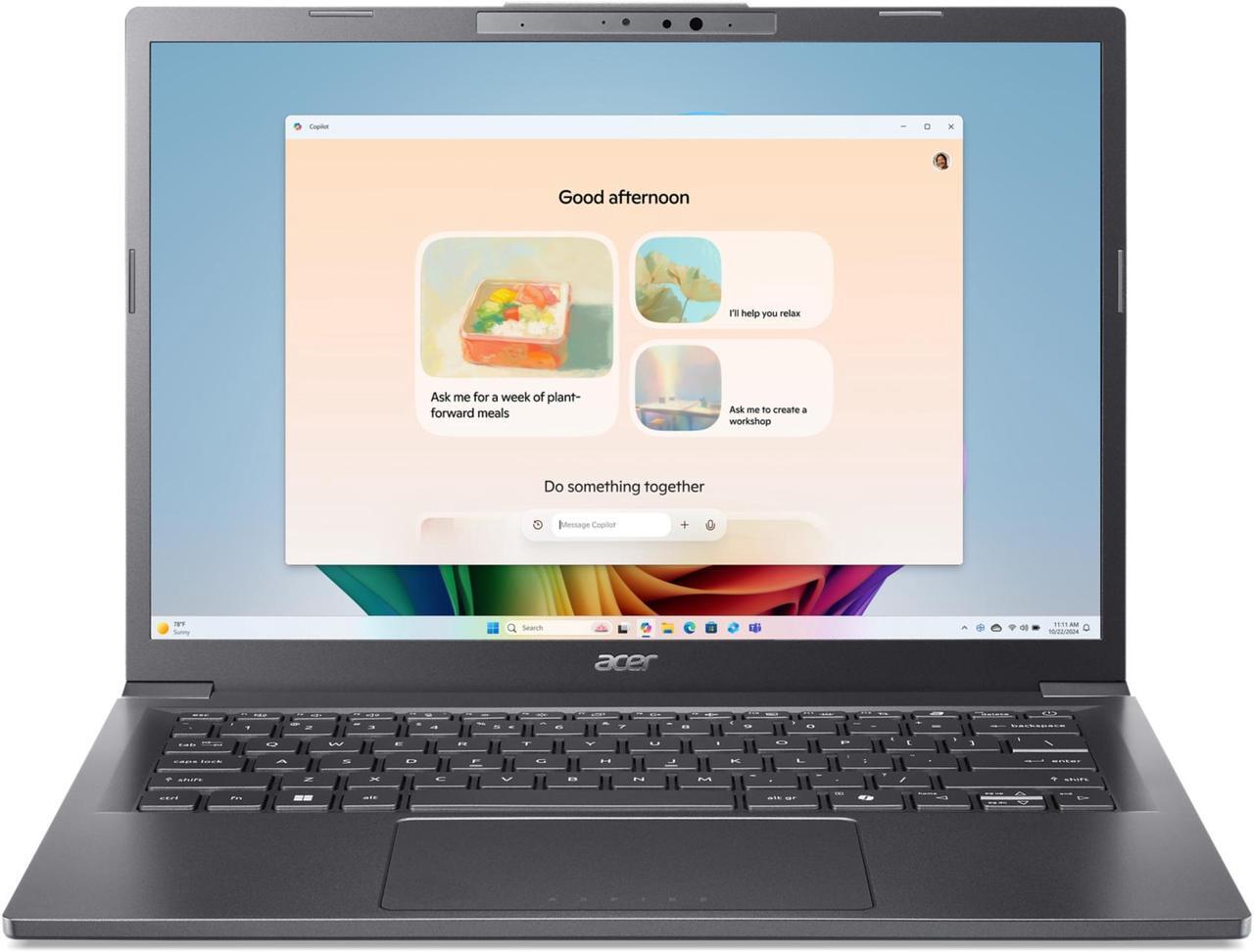 Alt view image 2 of 7 - Acer Aspire 14 AI Copilot+ PC 14.0" Laptop Ultra 7 256V 16GB RAM 1TB SSD Windows 11 Home A14-52M-72FH