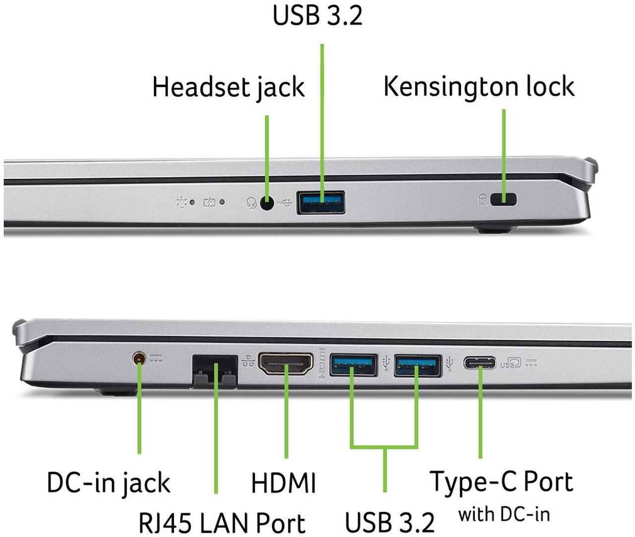 Alt view image 8 of 18 - Acer Aspire Go 15 15.6" AMD Ryzen 7 5825U Laptop 32GB DDR4 Memory 1TB PCIe Gen4 SSD, Windows 11 Home AG15-42P-R1R7