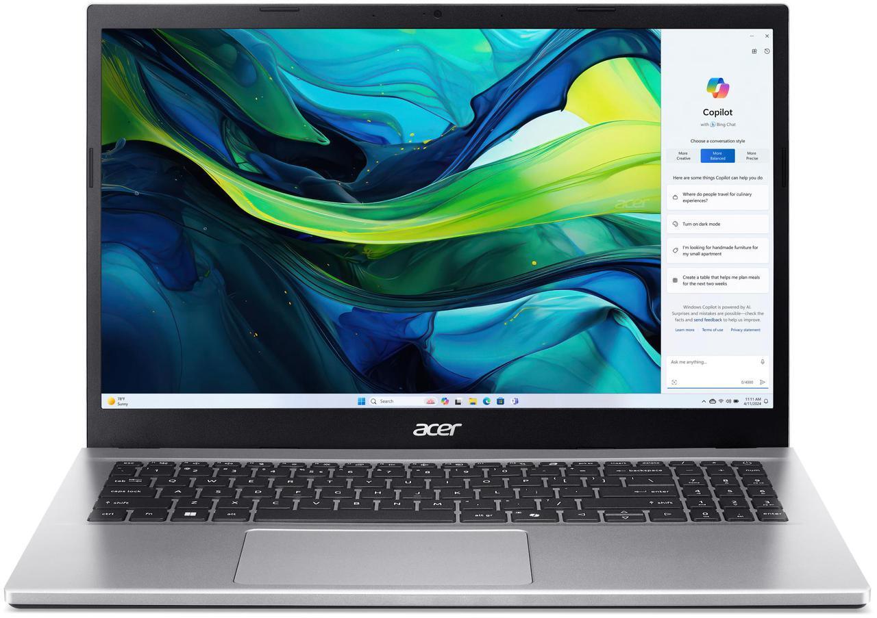 Alt view image 2 of 18 - Acer Aspire Go 15 15.6" AMD Ryzen 7 5825U Laptop 32GB DDR4 Memory 1TB PCIe Gen4 SSD, Windows 11 Home AG15-42P-R1R7