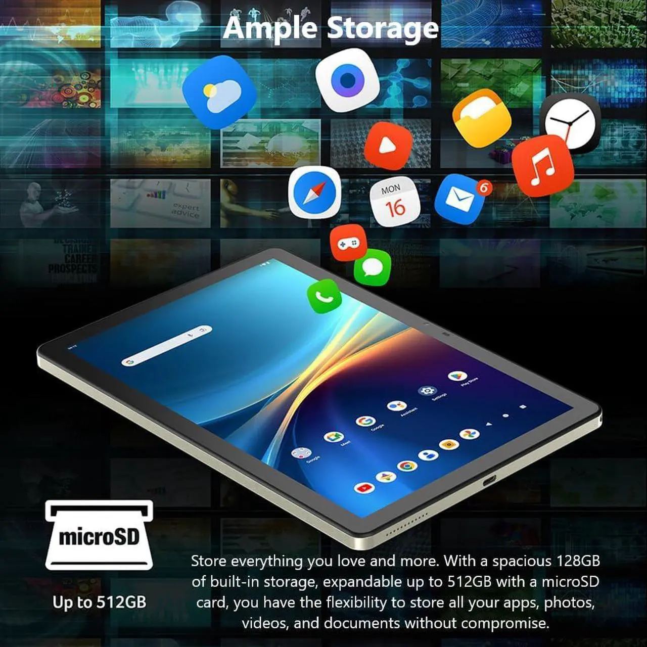 Alt view image 8 of 12 - Acer Iconia V-Series V10 V10-21-82CD 4GB LPDDR4X Onboard Memory Memory 10.1" 1920 x 1200 Tablet PC - Android OS and clear bumper case-Tablets Champagne Gray