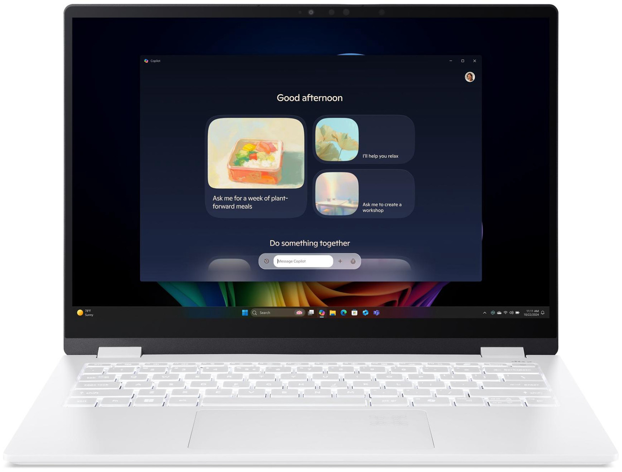 Alt view image 2 of 13 - Acer Swift Edge 14 AI SFE14-51T-76TA Copilot+ PC, 14" OLED Multi-Touch, Intel Core Ultra 7 processor 256V, Intel ARC 140V Graphics, 16GB LPDDR5X, 1TB PCIe Gen 4 SSD, Killer Wireless Wi-Fi 7 BE1750, Back-lit Keyboard, Windows 11 Home