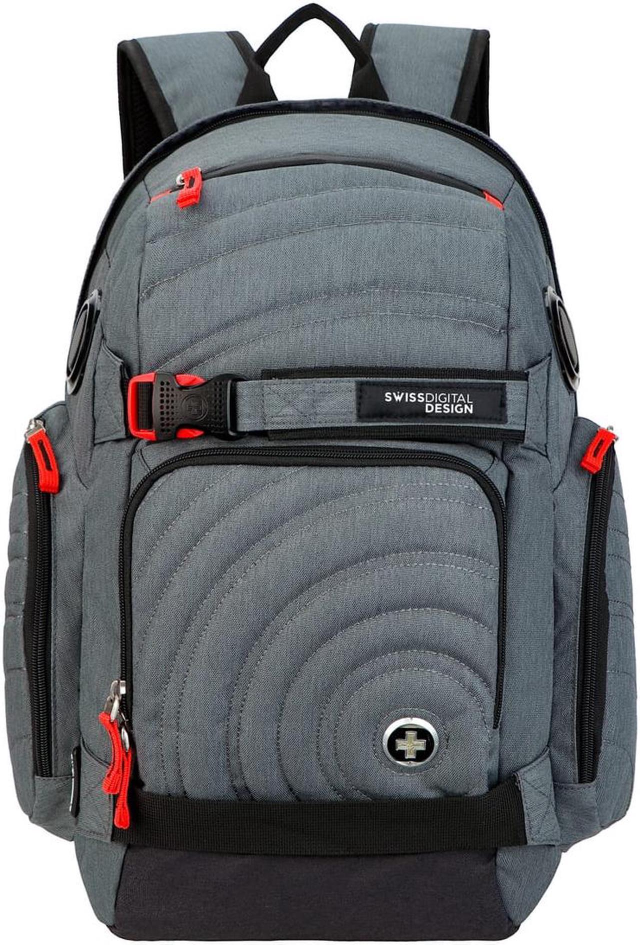 Main image of Swissdigital Sound Bytexavie Backpack Heather Grey, 15.6? Laptop Pocket – Bluetooth Speaker- Extra Large Capacity – Durable Materials – RFID Protection - Model TSG4H152