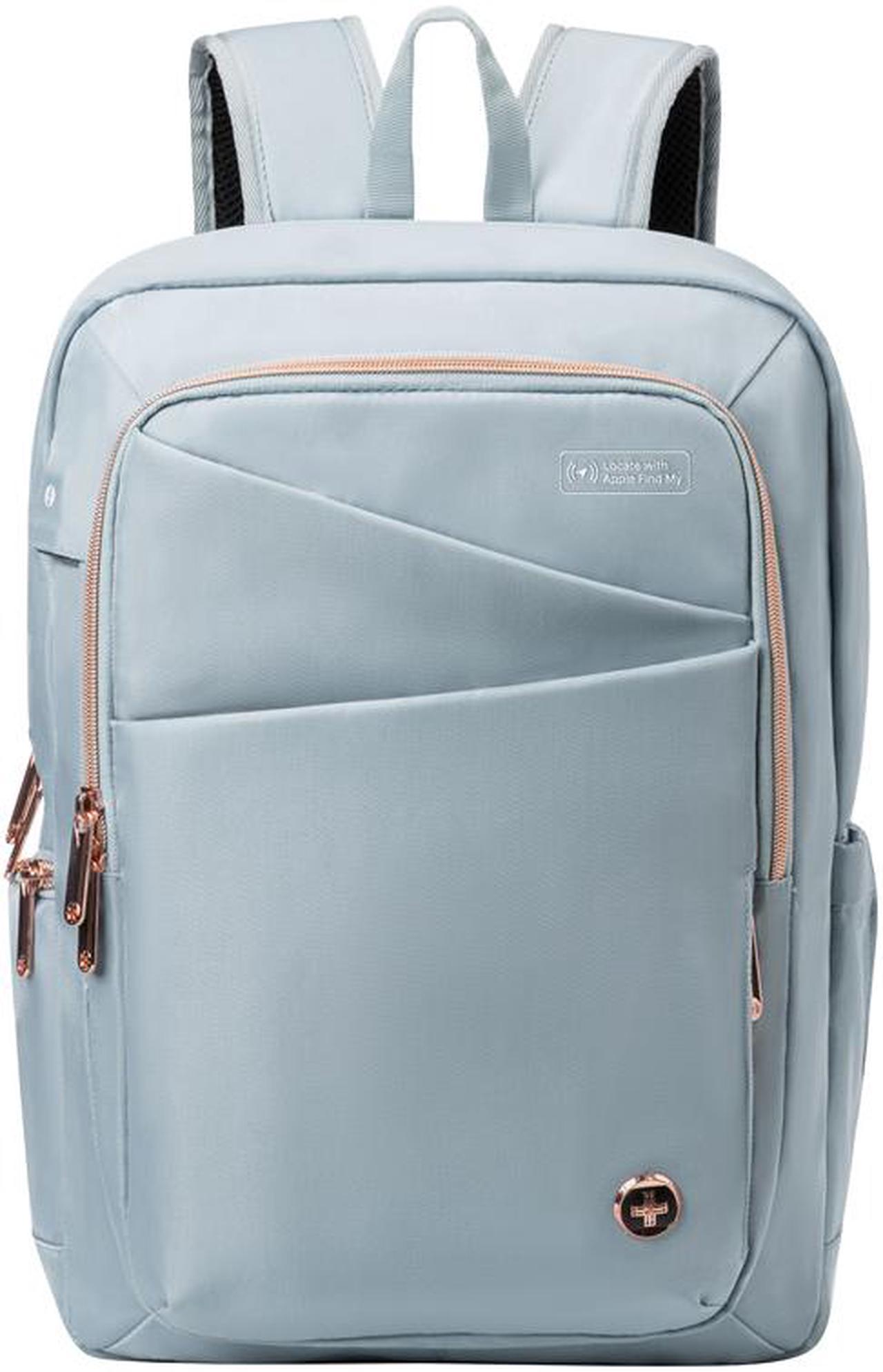 Swissdigital Teal Blue Katy Rose Backpack with SDD Finder Built-in - Works with Apple Find My network – 15.6? Laptop Pocket – Large Capacity – Durable Materials – RFID Protection, Model SD1006FB-14