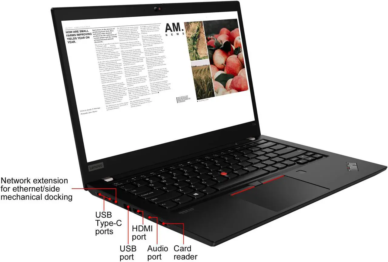 Lenovo Laptop ThinkPad T14 Gen 1 Intel Core i7-10510U 16GB Memory 512 ...