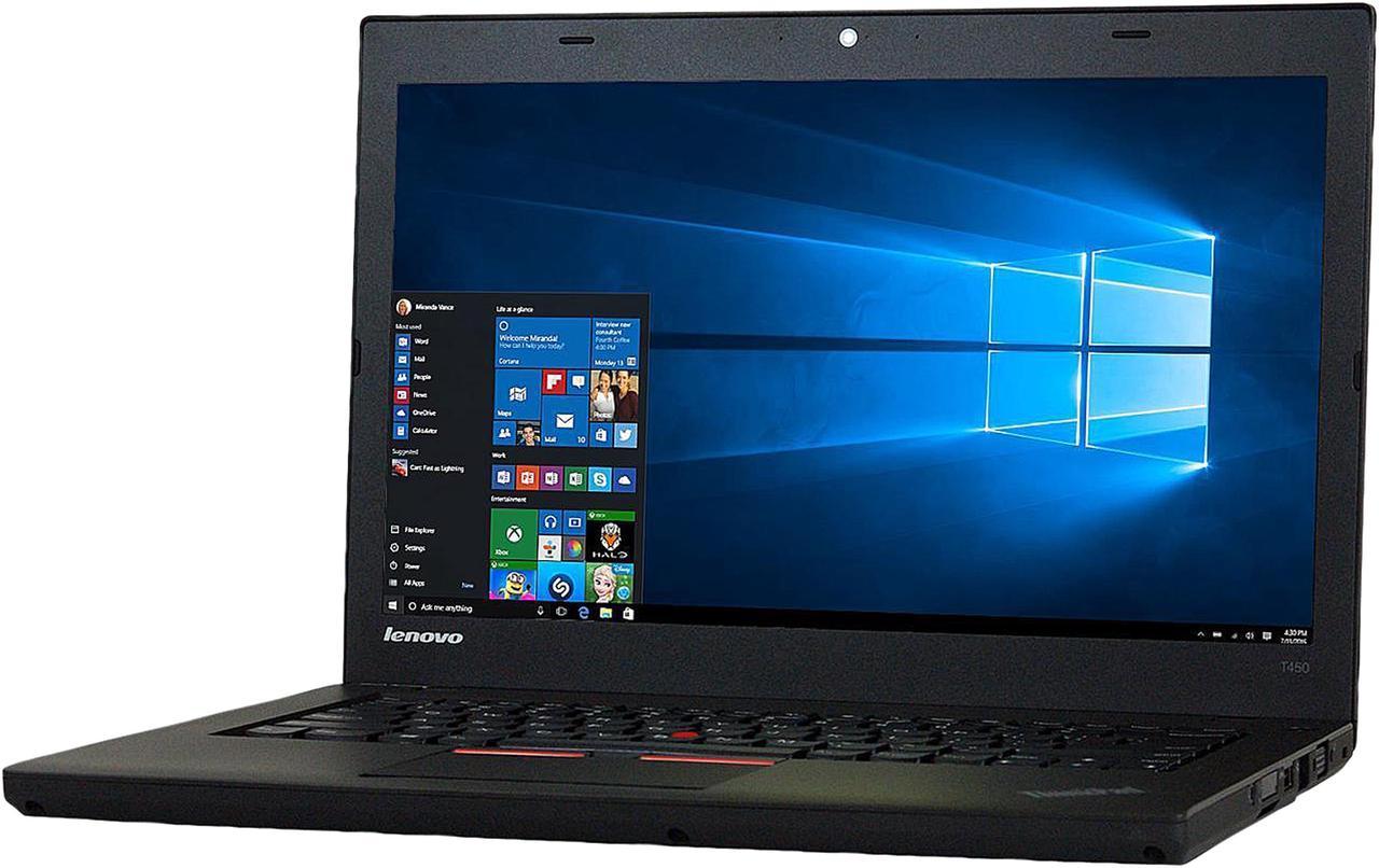 Lenovo Laptop ThinkPad Intel Core i5-5300U 8GB Memory 256 GB SSD Intel HD Graphics 5500 14.0" Windows 10 Pro 64-bit T450