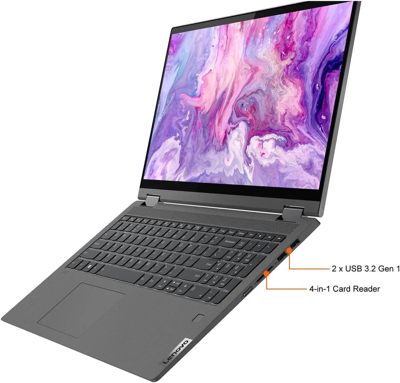 Alt view image 3 of 20 - Lenovo IdeaPad Flex 5 15ALC05 AMD Ryzen 7 5700U 16GB Memory 512 GB PCIe SSD AMD Radeon Graphics 15.6" 10-point Multi-touch 1920 x 1080 Convertible 2-in-1 Laptop Windows 11 Home 64-bit 82HV003WUS