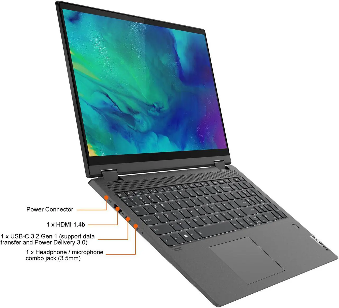 Alt view image 12 of 20 - Lenovo IdeaPad Flex 5 15ALC05 AMD Ryzen 7 5700U 16GB Memory 512 GB PCIe SSD AMD Radeon Graphics 15.6" 10-point Multi-touch 1920 x 1080 Convertible 2-in-1 Laptop Windows 11 Home 64-bit 82HV003WUS