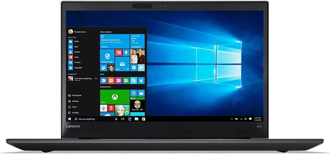 Lenovo ThinkPad T570 Laptop Intel Core i5 7th Gen 7300U (2.60GHz) 16GB Memory 256 GB SSD Intel HD Graphics 620 15.6" Windows 10 Pro 64-bit