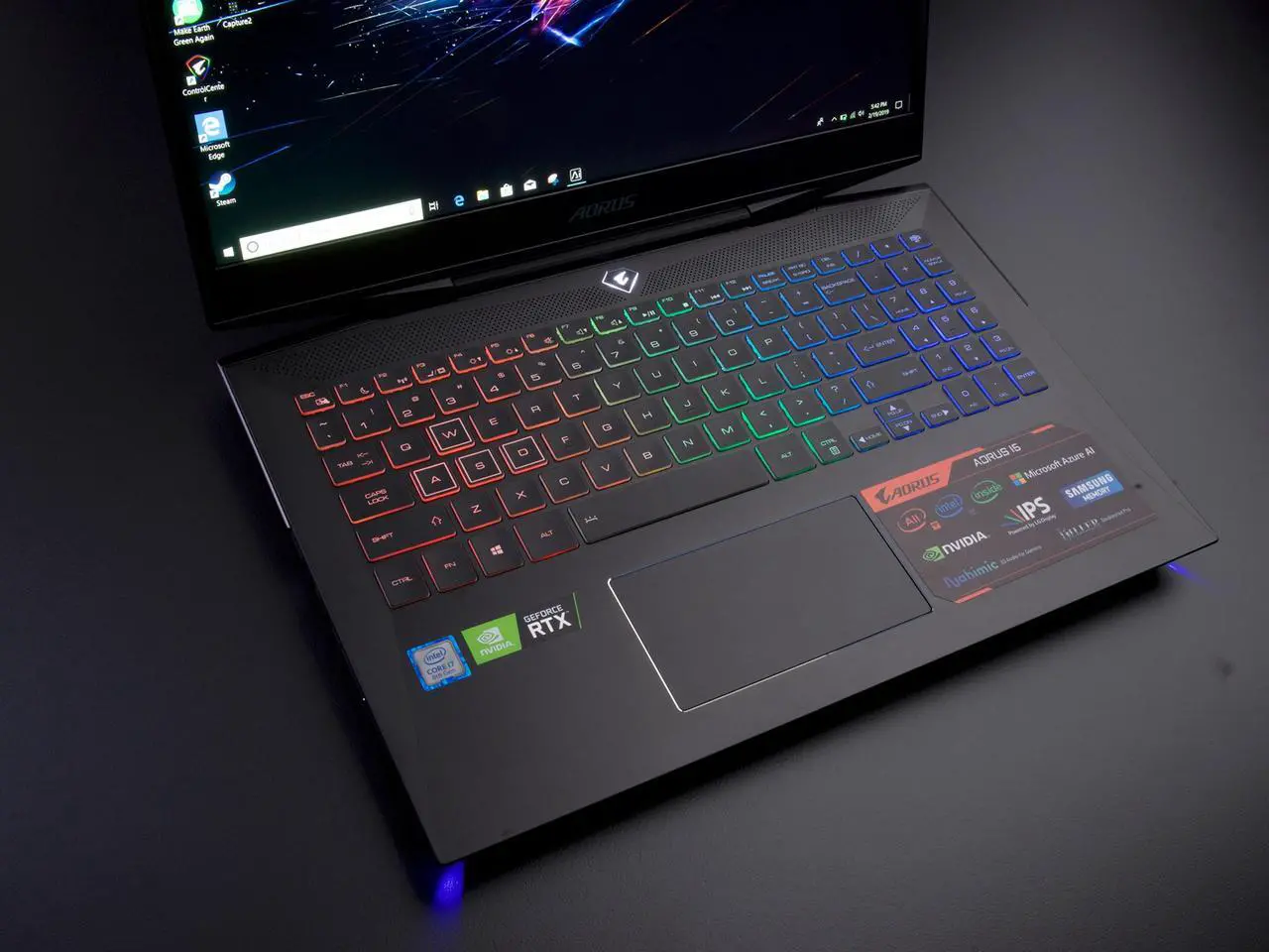 Alt view image 15 of 18 - Gigabyte Aorus 15-WA-F74ADW 15.6" 144 Hz IPS Intel Core i7 9th Gen 9750H (2.60 GHz) NVIDIA GeForce RTX 2060 16 GB Memory 512 GB SSD Windows 10 Home 64-bit Gaming Laptop