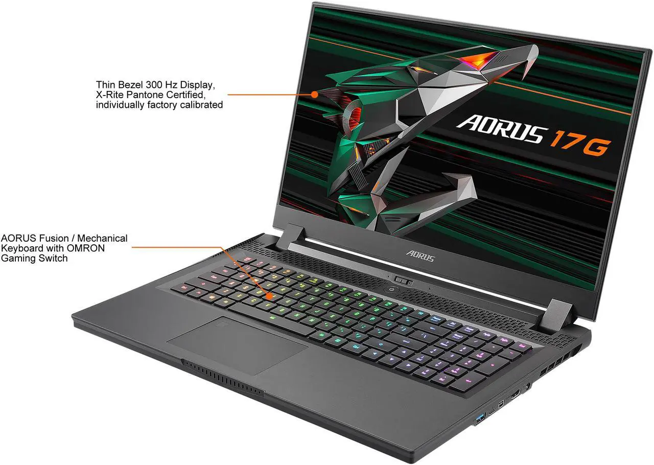Alt view image 4 of 13 - GIGABYTE AORUS 17G XC - 17.3" FHD IPS Anti-Glare 300Hz - Intel Core i7-10870H - NVIDIA GeForce RTX 3070 Laptop GPU 8GB GDDR6 - 32GB Memory - 512GB SSD - Win10 Home - Gaming Laptop (AORUS 17G XC-8US6430SH)