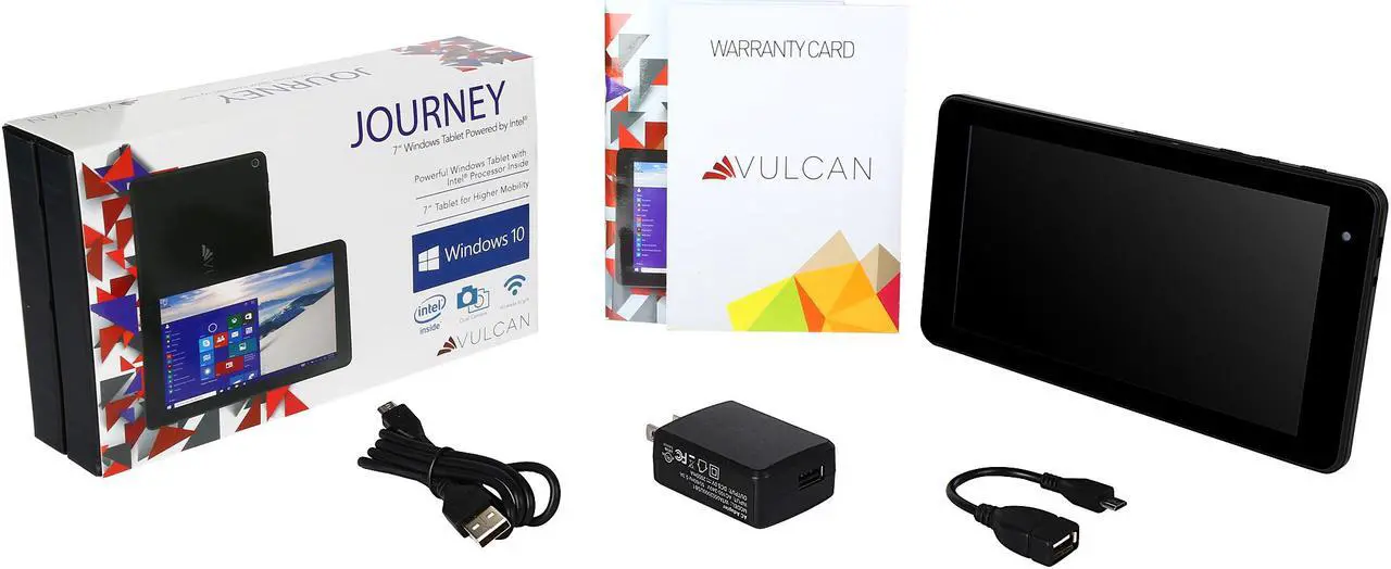 Alt view image 8 of 8 - Vulcan JOURNEY VTA0703IM16 1GB Memory 16GB eMMC 7" 1024 x 600 Tablet Windows 10 Home Black