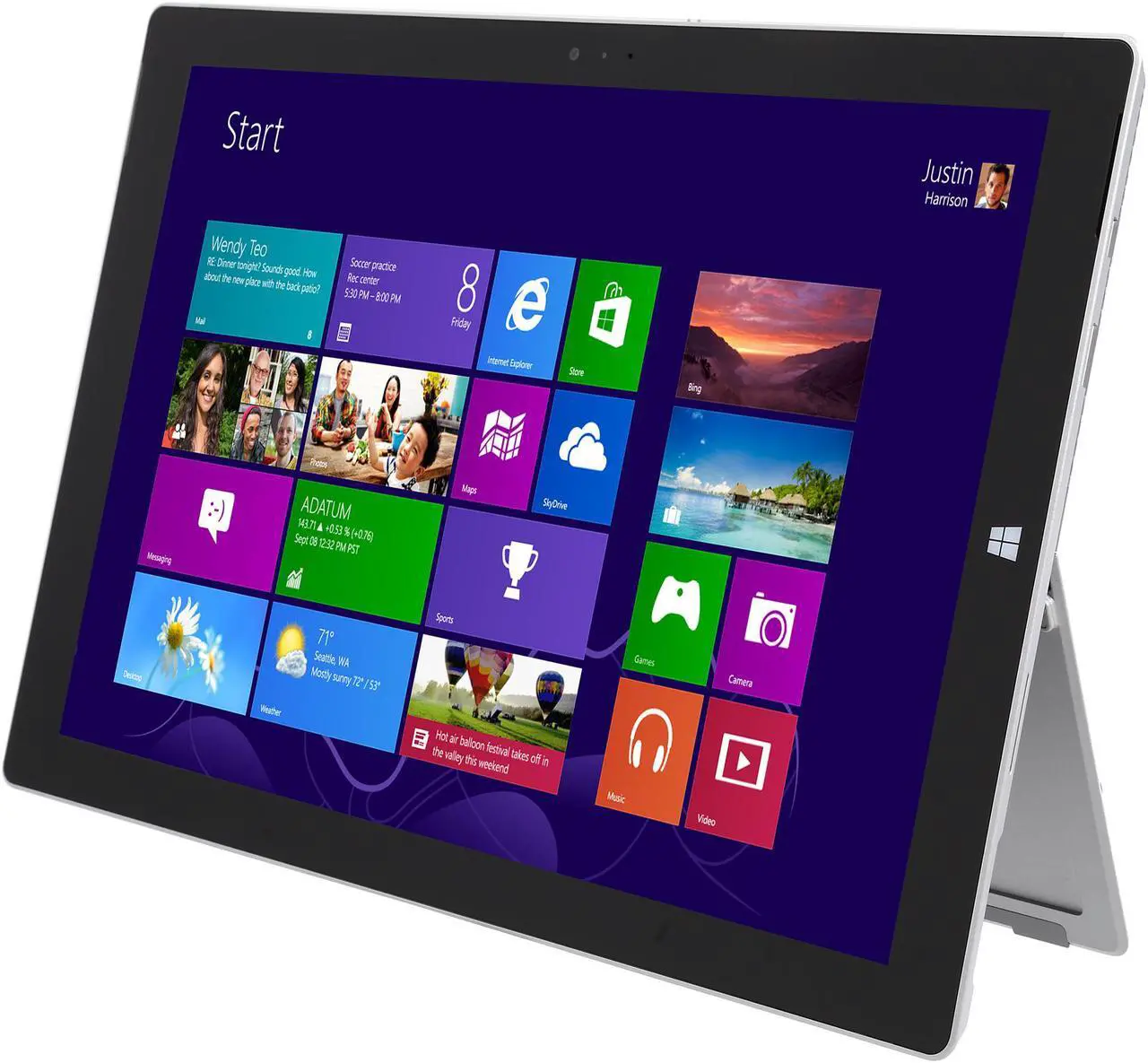 Alt view image 2 of 8 - Microsoft Surface Pro 3 12" Tablet with Intel Core i3-4020Y 1.5Ghz, 4GB RAM, 64GB SSD, Surface Pen, QHD 2160x1440, Windows 8.1 Pro