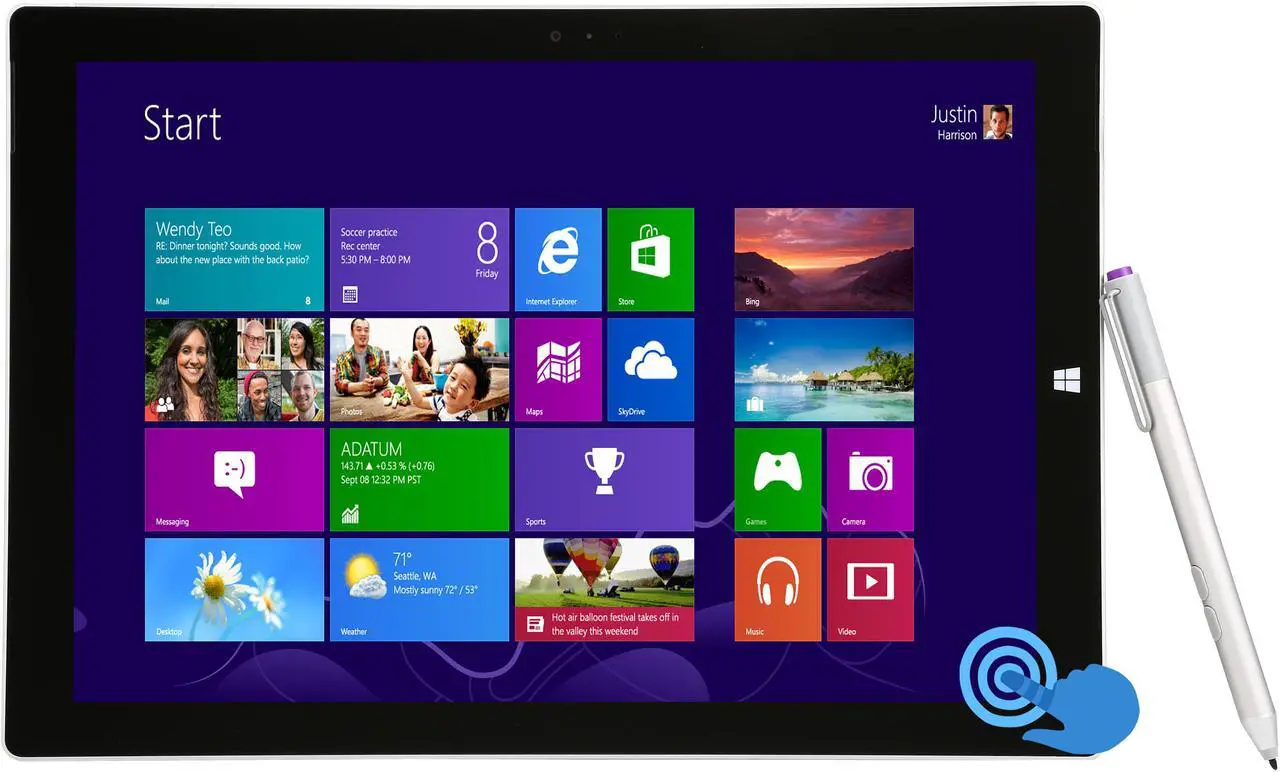 Main image of Microsoft Surface Pro 3 12" Tablet with Intel Core i3-4020Y 1.5Ghz, 4GB RAM, 64GB SSD, Surface Pen, QHD 2160x1440, Windows 8.1 Pro