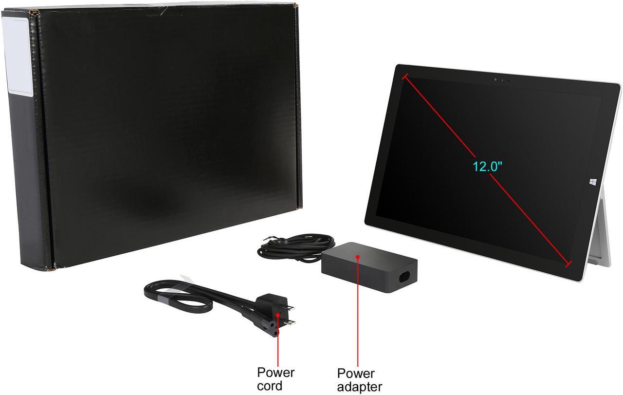 Alt view image 9 of 8 - Microsoft Surface Pro 3 Intel Core i5 4300U (1.90 GHz) 4 GB Memory 128 GB SSD 12.0" Touchscreen Grade B Tablet Windows 10 Pro
