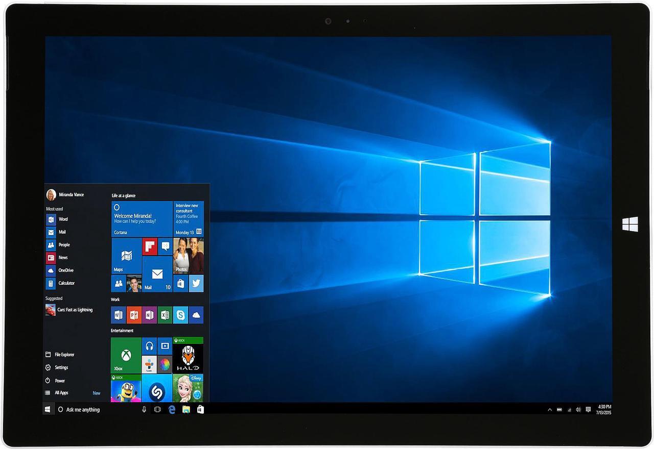 Main image of Microsoft Surface Pro 3 Intel Core i5 4300U (1.90 GHz) 4 GB Memory 128 GB SSD 12.0" Touchscreen Grade B Tablet Windows 10 Pro