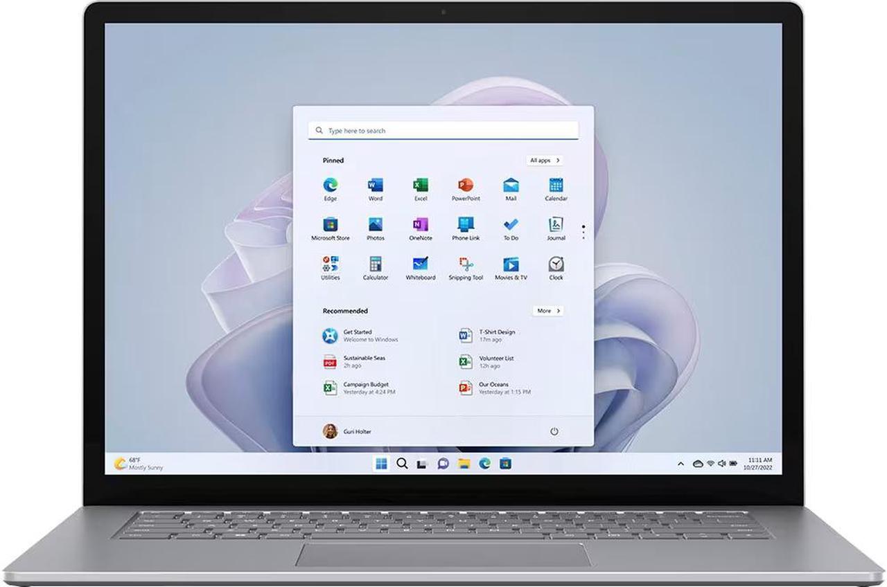 Main image of Microsoft Surface Laptop 5 - 13.5" Touchscreen - Intel Core i7-1255U - 16GB RAM - 512GB SSD - Windows 11 Home - Intel Evo Platform - RBG-00001 - Platinum