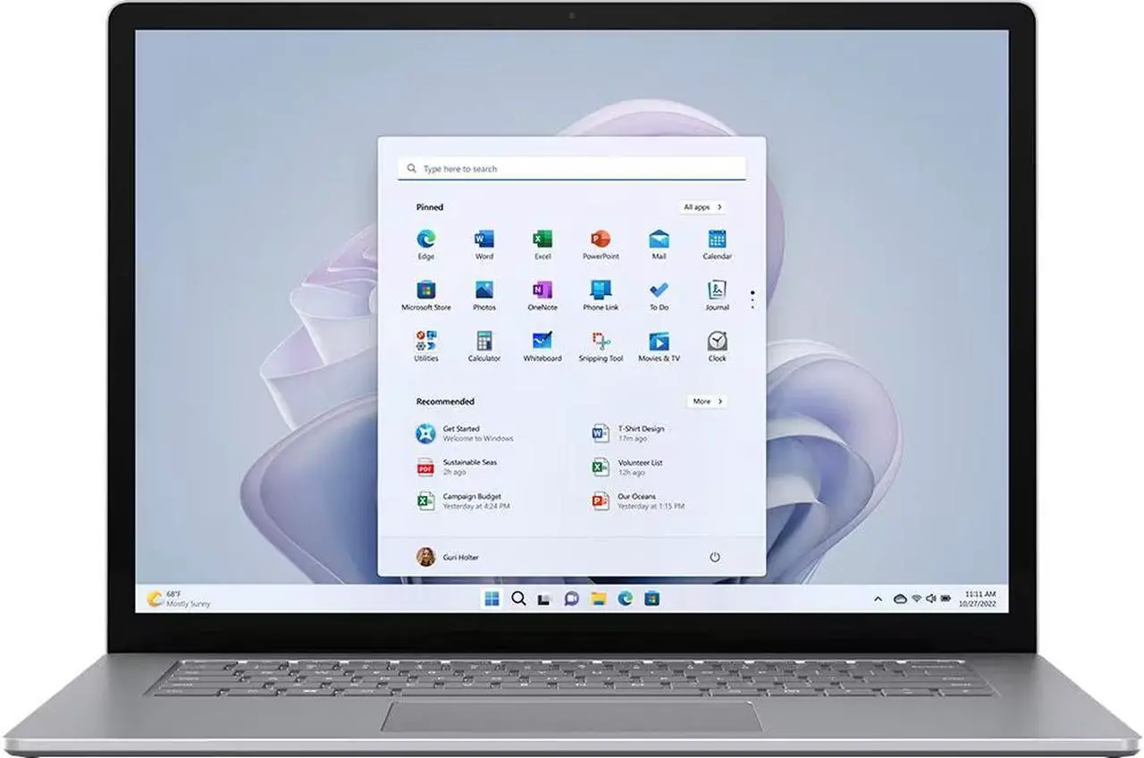 Main image of Microsoft Surface Laptop 5 - 15" Touchscreen - Intel Core i7-1255U - 16GB RAM - 512GB SSD - Windows 11 Home - Intel Evo Platform - RIP-00001 - Platinum