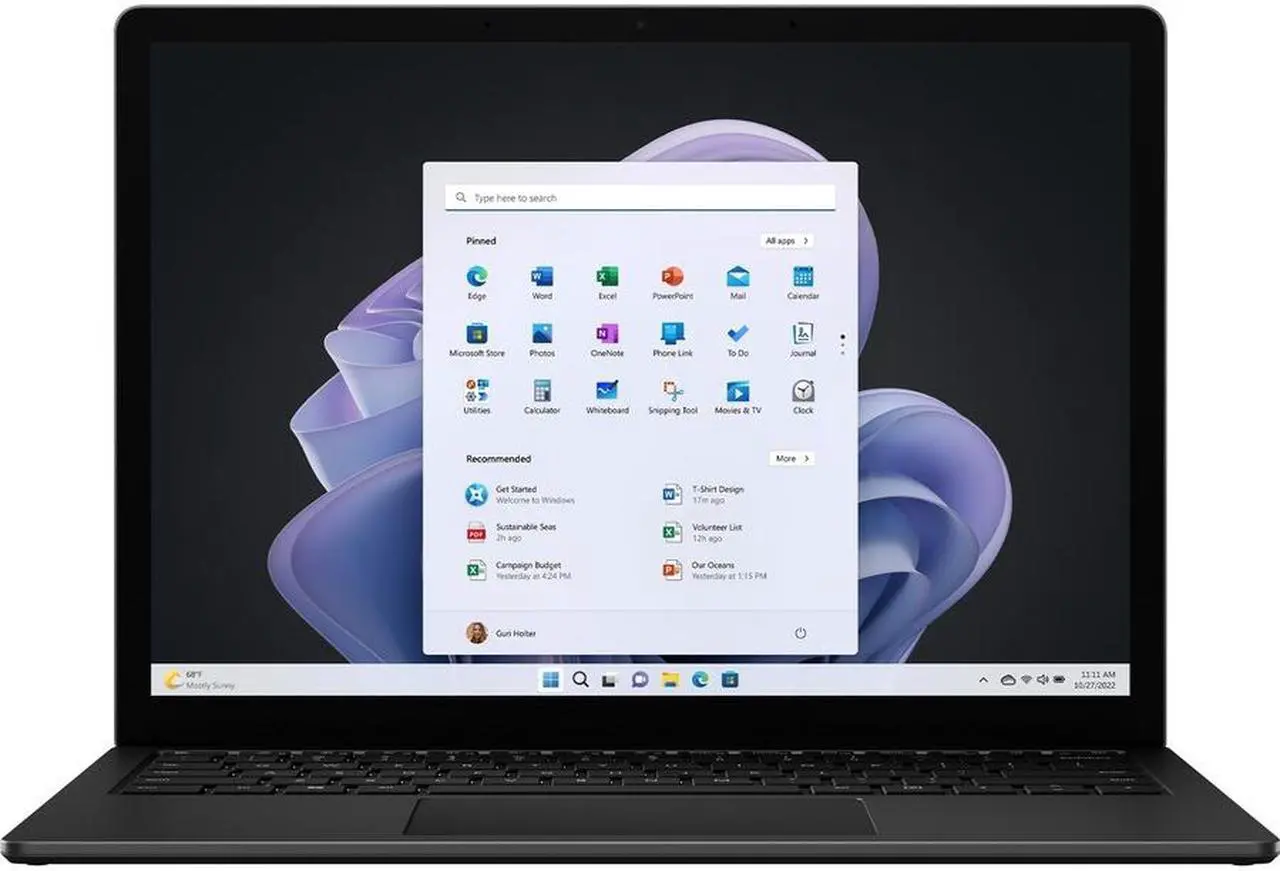 Main image of Microsoft Surface Laptop 5 - 13.0" PixelSense Touchscreen - Intel Core i5 12th Gen - 8GB Memory - 512 GB SSD - Intel Iris Xe Graphics - Windows 11 Pro - Matte Black R1T-00024
