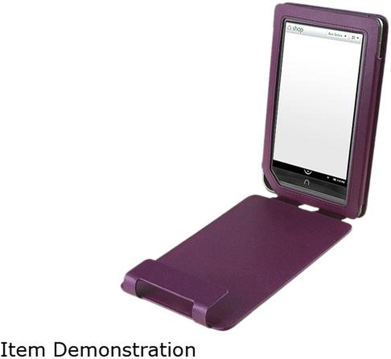 Alt view image 4 of 4 - Insten 1901702 Folio Stand Leather Case for Barnes & Noble Nook Color / Nook Tablet, Purple - OEM