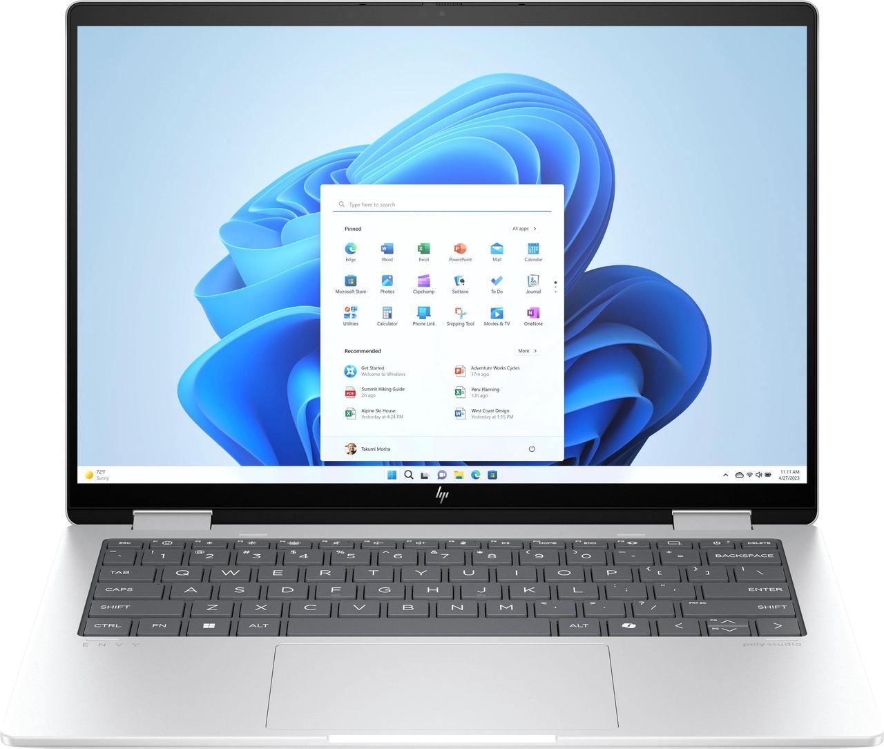 Main image of HP Envy x360 14-fa0023dx 2-in-1 Notebook (TOUCHSCREEN) AMD Ryzen 7 8840HS 16GB AMD Radeon Graphics 1TB SSD 14.0-inch Touchscreen Display Windows 11 Home