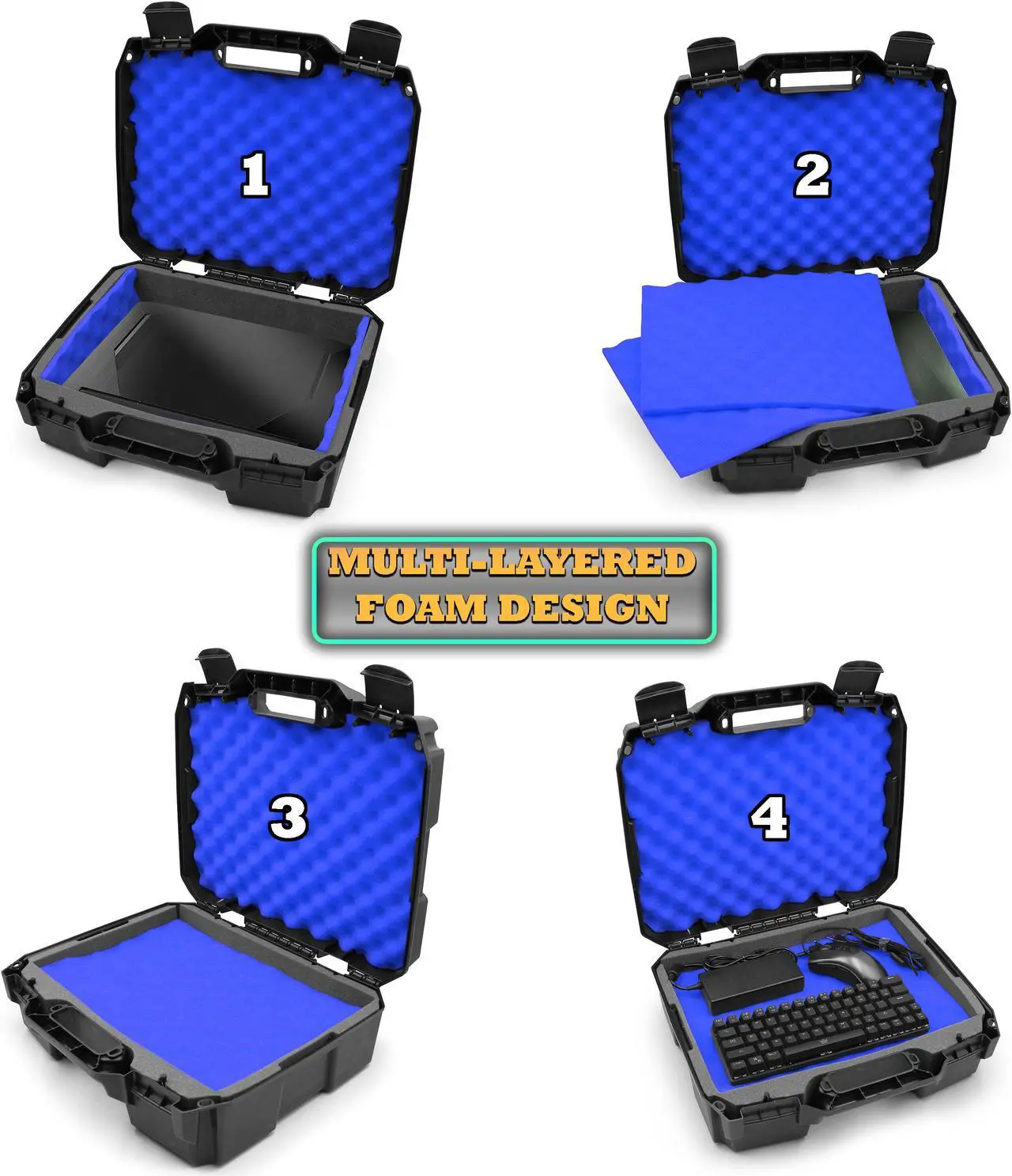 Alt view image 4 of 5 - CASEMATIX - Hard Shell Case with Shock-Absorbing Foam Fits up to 15" Inch Laptop and Accessories