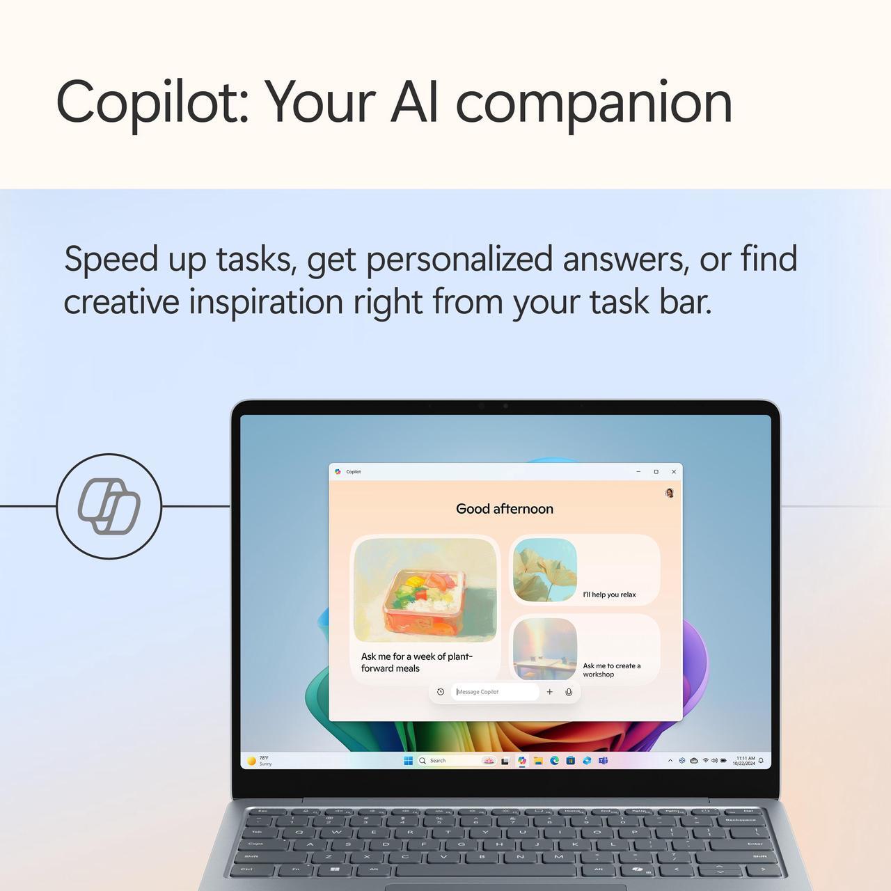 Alt view image 14 of 20 - Microsoft 13" Surface Laptop Copilot+ PC, Snapdragon X Plus 8-Core, 16GB RAM, 512GB UFS, Ocean, Latest Model