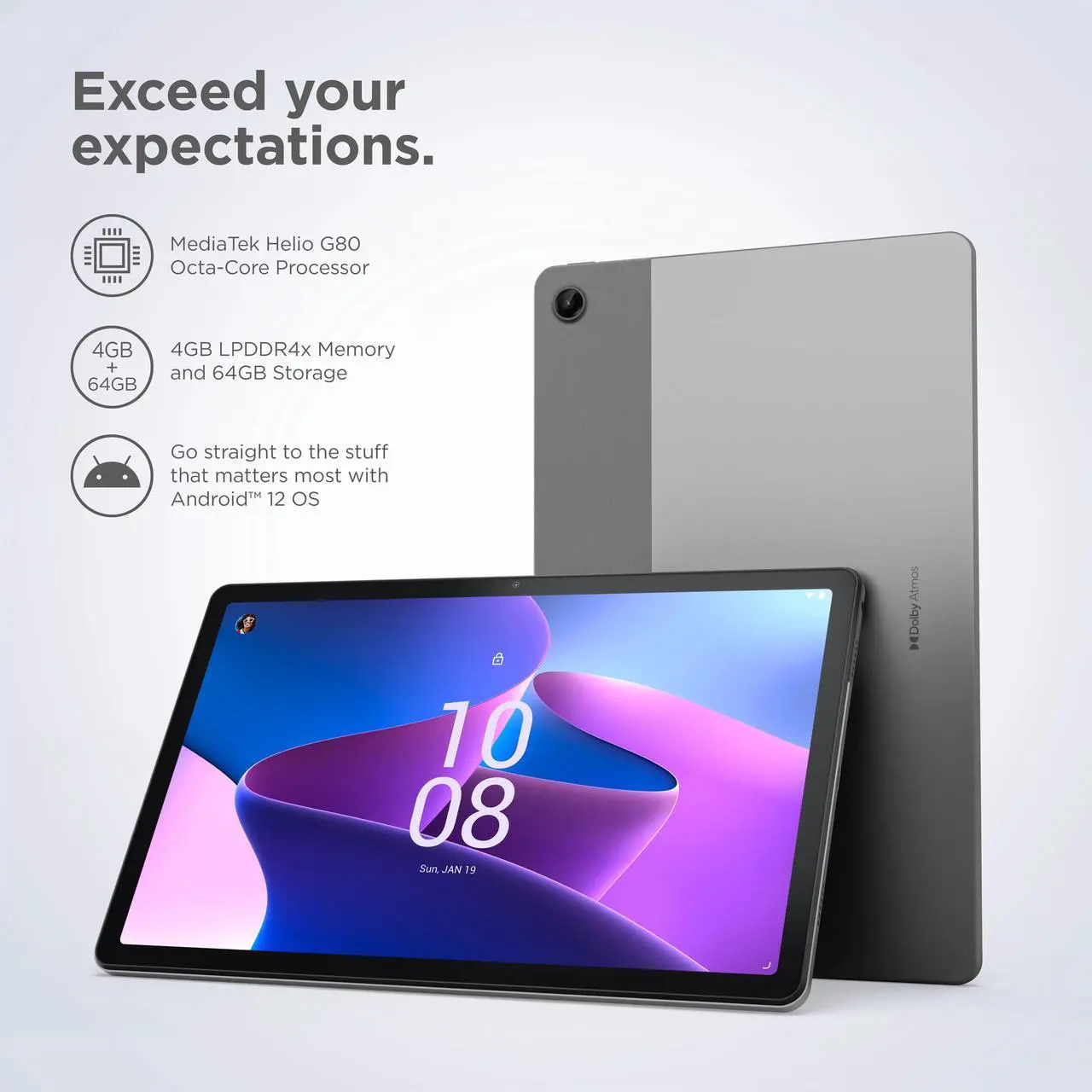 Alt view image 7 of 10 - Lenovo Tab M10 Plus (3rd Gen) 10" Tablet, 64GB Storage, 4GB Memory, Android 12, FHD Display