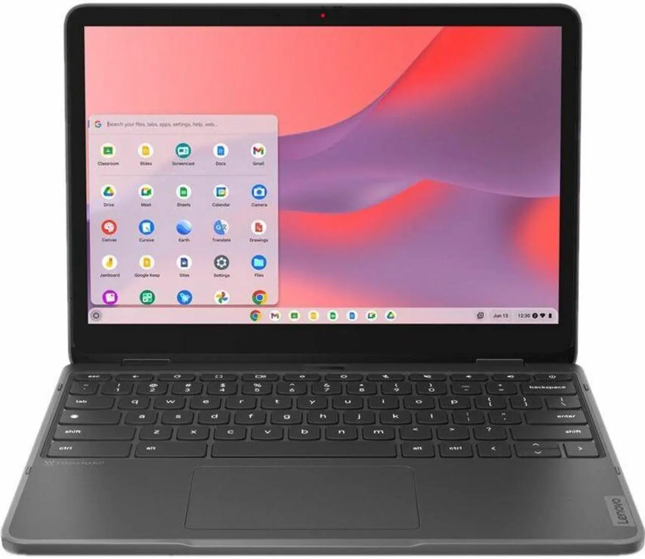 Alt view image 2 of 13 - Lenovo 12.2" 500e Yoga Touchscreen Chromebook - WUXGA - 1920 x 1200 - Intel N100 Quad-core (4 Core) - 4 GB Memory - 32 GB Flash Storage - 82W40009US