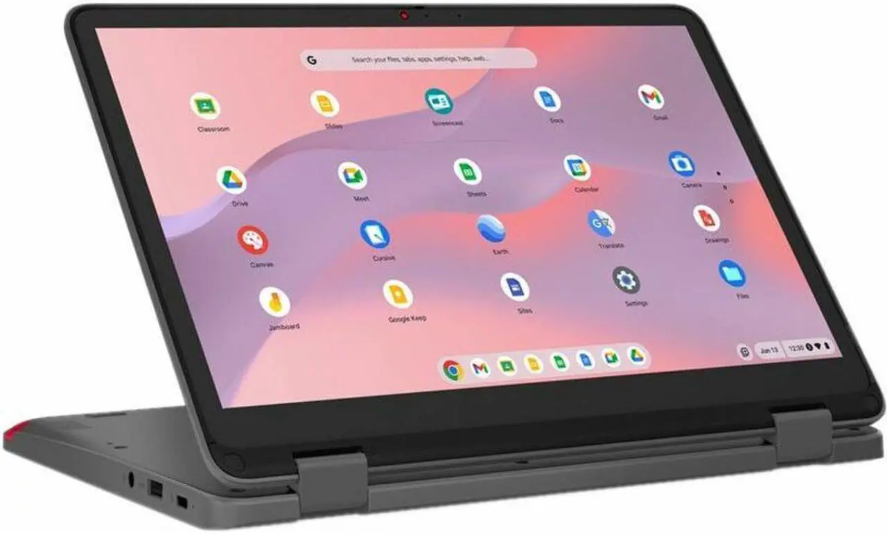 Alt view image 8 of 13 - Lenovo 12.2" 500e Yoga Touchscreen Chromebook - WUXGA - 1920 x 1200 - Intel N100 Quad-core (4 Core) - 4 GB Memory - 32 GB Flash Storage - 82W40009US
