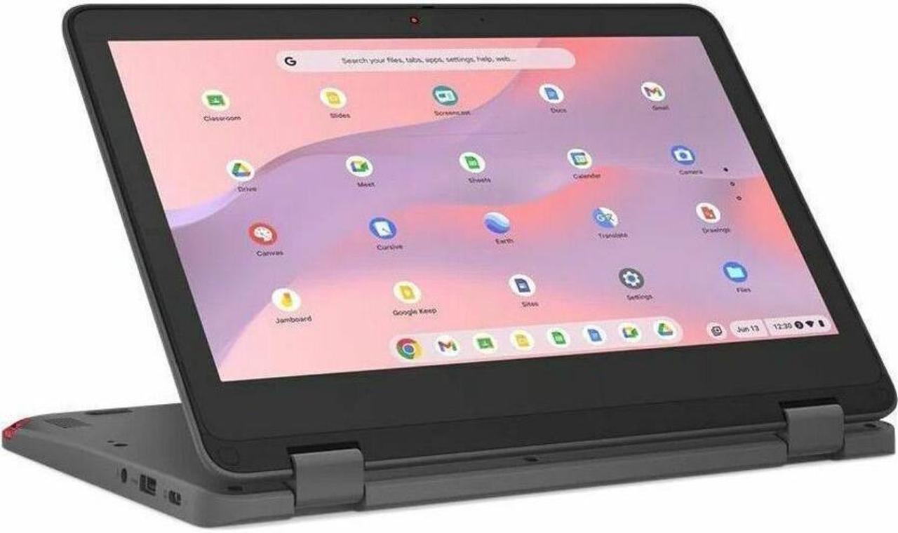 Alt view image 3 of 8 - Lenovo 300e Yoga Chromebook Gen 4 11.6" Touchscreen Convertible 2 in 1 Chromebook - Octa-core (ARM Cortex A76 + Cortex A55) - 4 GB - 32 GB Flash Memory - ChromeOS - Graphite Gray  82W2000AUS