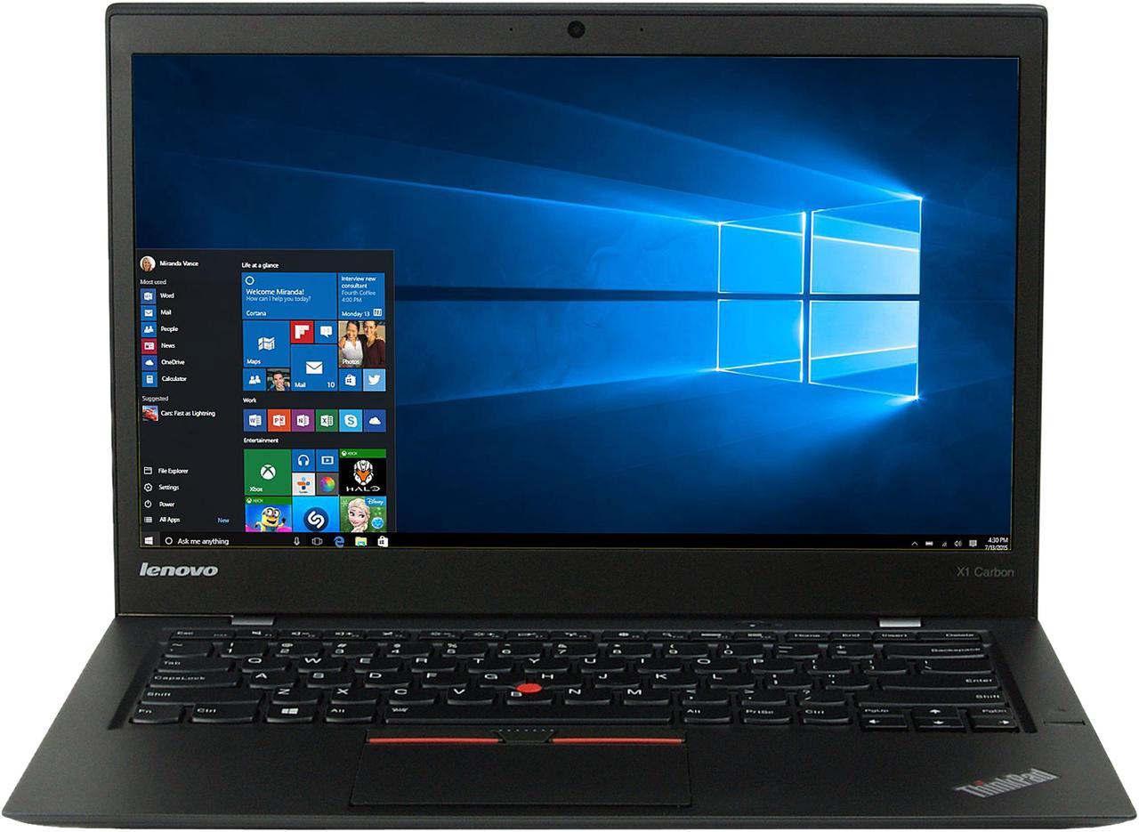 Lenovo Laptop Intel Core i5-5300U 8GB Memory 512 SSD 14.0" Windows 10 X1 Carbon