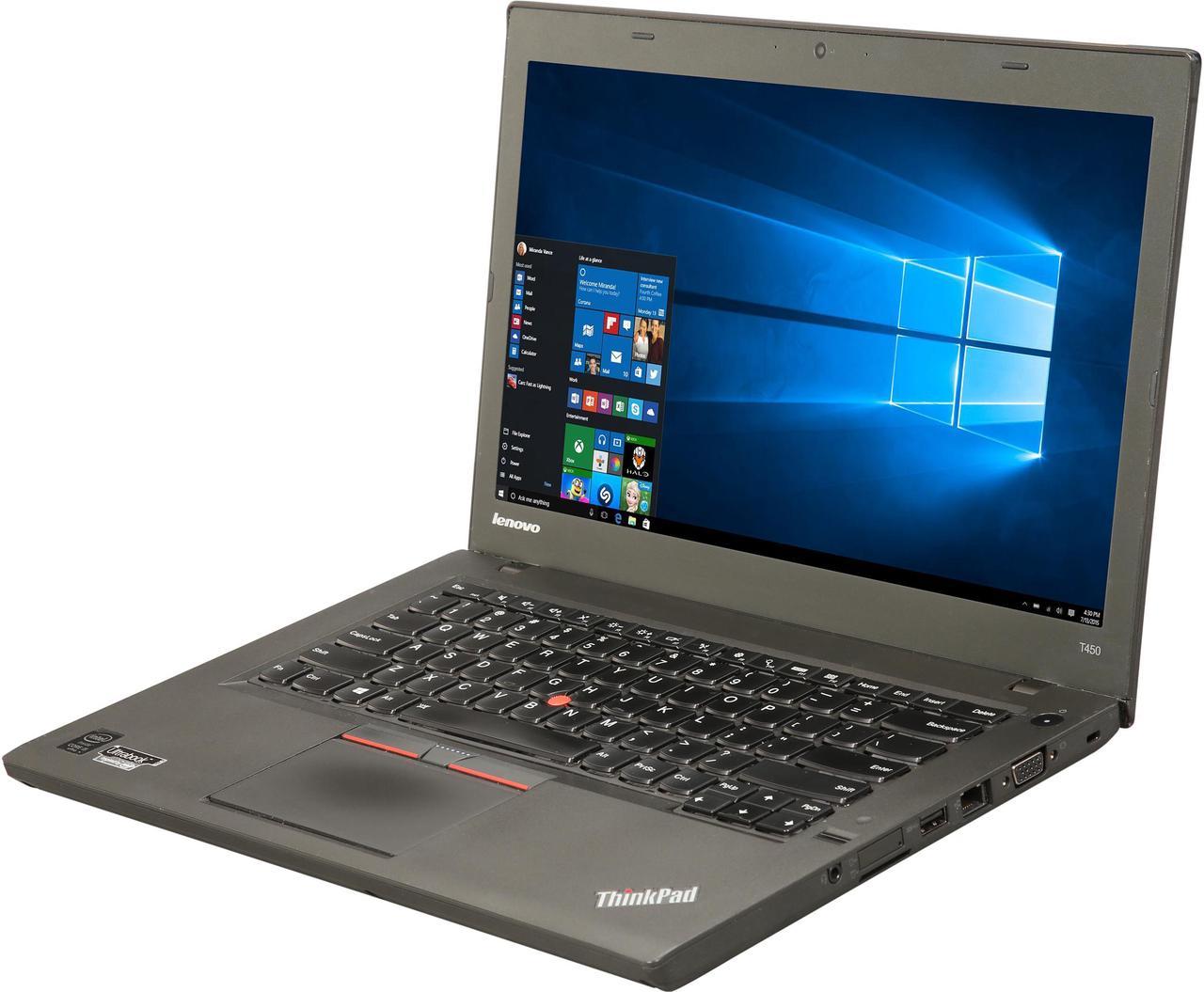 Lenovo B Grade Laptop Intel Core i5-5300U 8GB Memory 240 GB SSD 14.0" Windows 10 Pro 64-bit T450