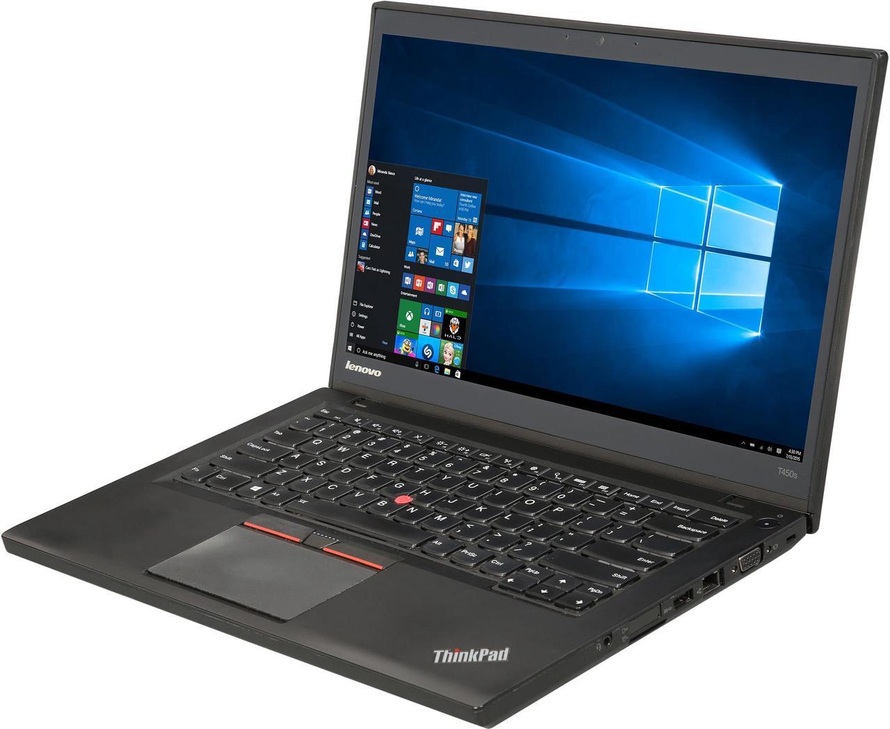 Lenovo Grade B Laptop ThinkPad Intel Core i7-5600U 12GB Memory 256 GB SSD 14.0" Windows 10 Pro 64-bit T450s