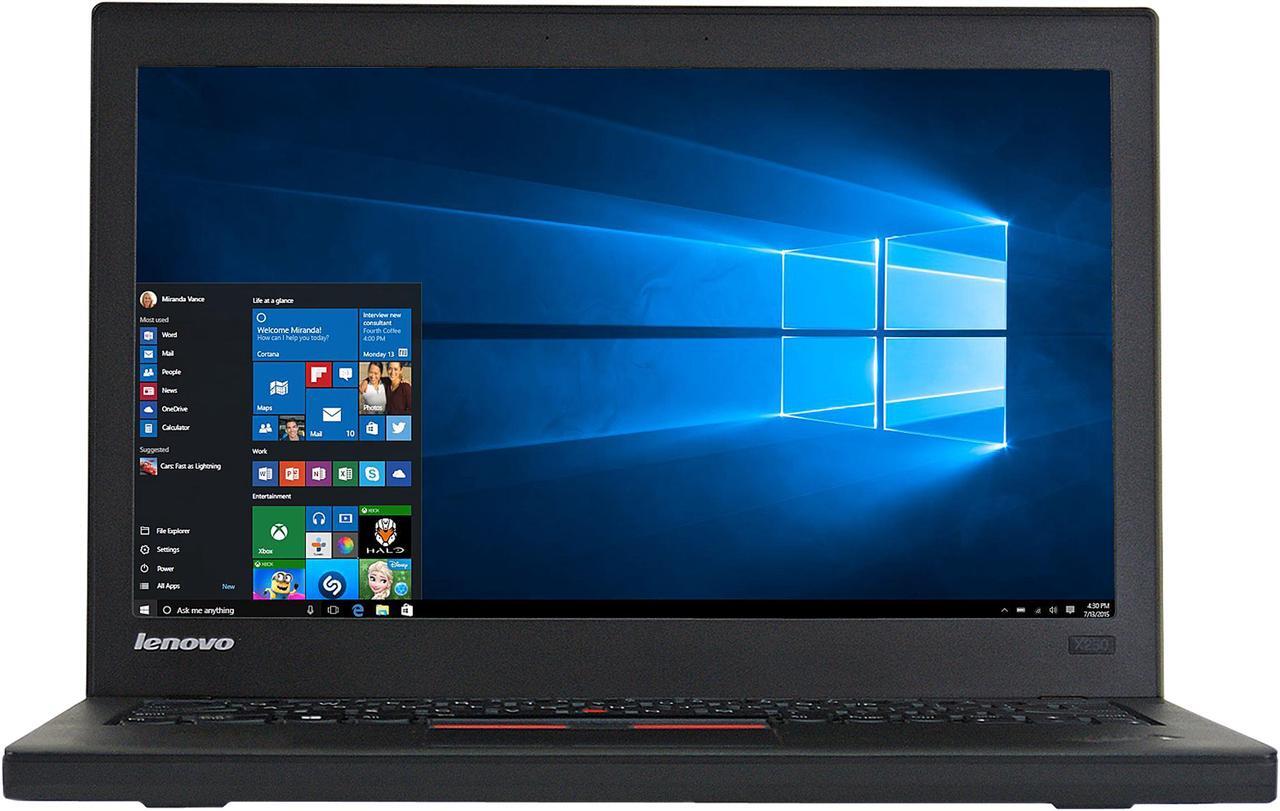 Main image of Lenovo ThinkPad X250 Laptop Intel Core i5 5th Gen 5300U (2.30 GHz) 8 GB Memory 240 GB SSD Intel HD Graphics 5500 12.5" Windows 10 Pro 64-bit A Grade